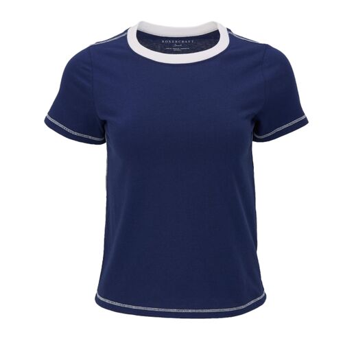 Women's Contrast Stitch Baby Tee Thumbnail