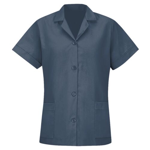 Women's Loose Fit Short Sleeve Button Smock Thumbnail