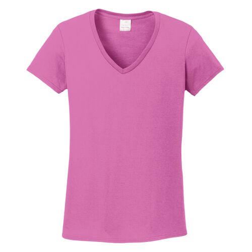 Women's Heavy Cotton 100% Cotton V Neck T Shirt Thumbnail