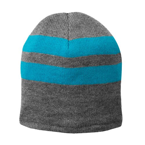 Fleece Lined Striped Beanie Cap Thumbnail