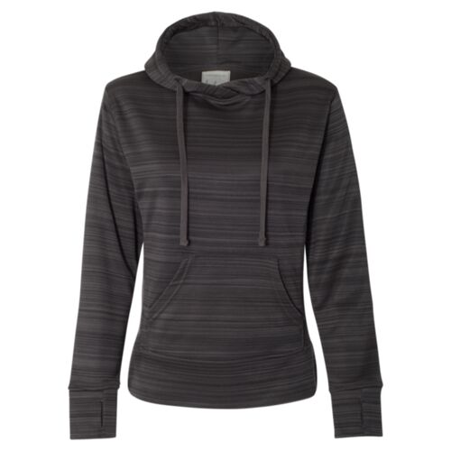 Women's Odyssey Striped Performance Fleece Lapover Hooded Sweatshirt Thumbnail