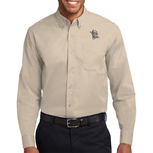 GEB Embroidery Polos (Black Logo) - Long Sleeve Easy Care Shirt Thumbnail