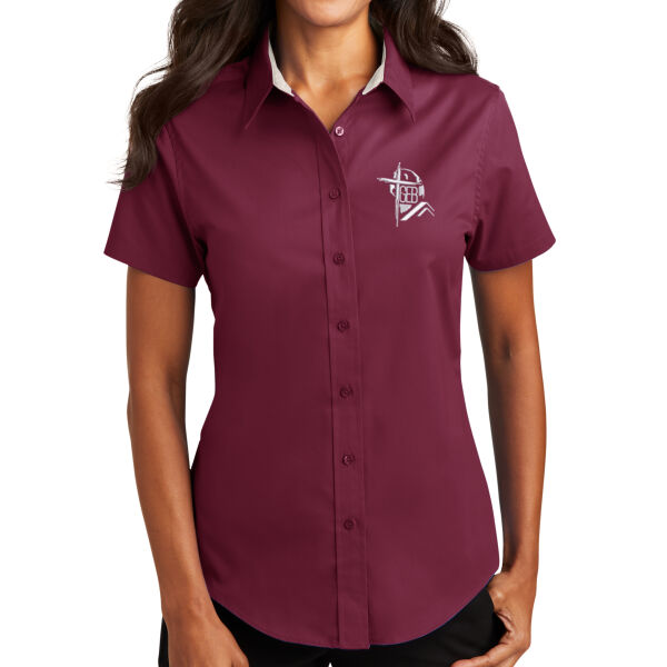 GEB Embroidery Polos (White Logo) - Ladies Short Sleeve Easy Care Shirt Thumbnail