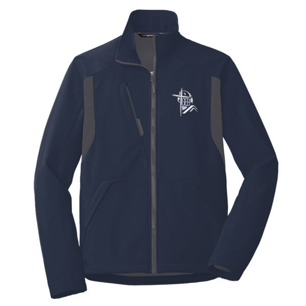 GEB Embroidery Polos (White Logo) - Back Block Soft Shell Jacket Thumbnail