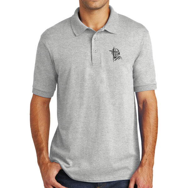 GEB Embroidery Polos (Black Logo) - Adult Jersey Knit Polo Thumbnail